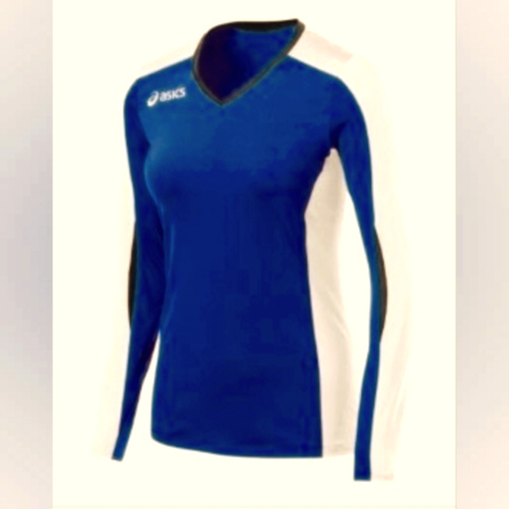 ASICS Women's Roll Shot Jersey, Large, Royal Blue/White NEW With Tags, Stretchy